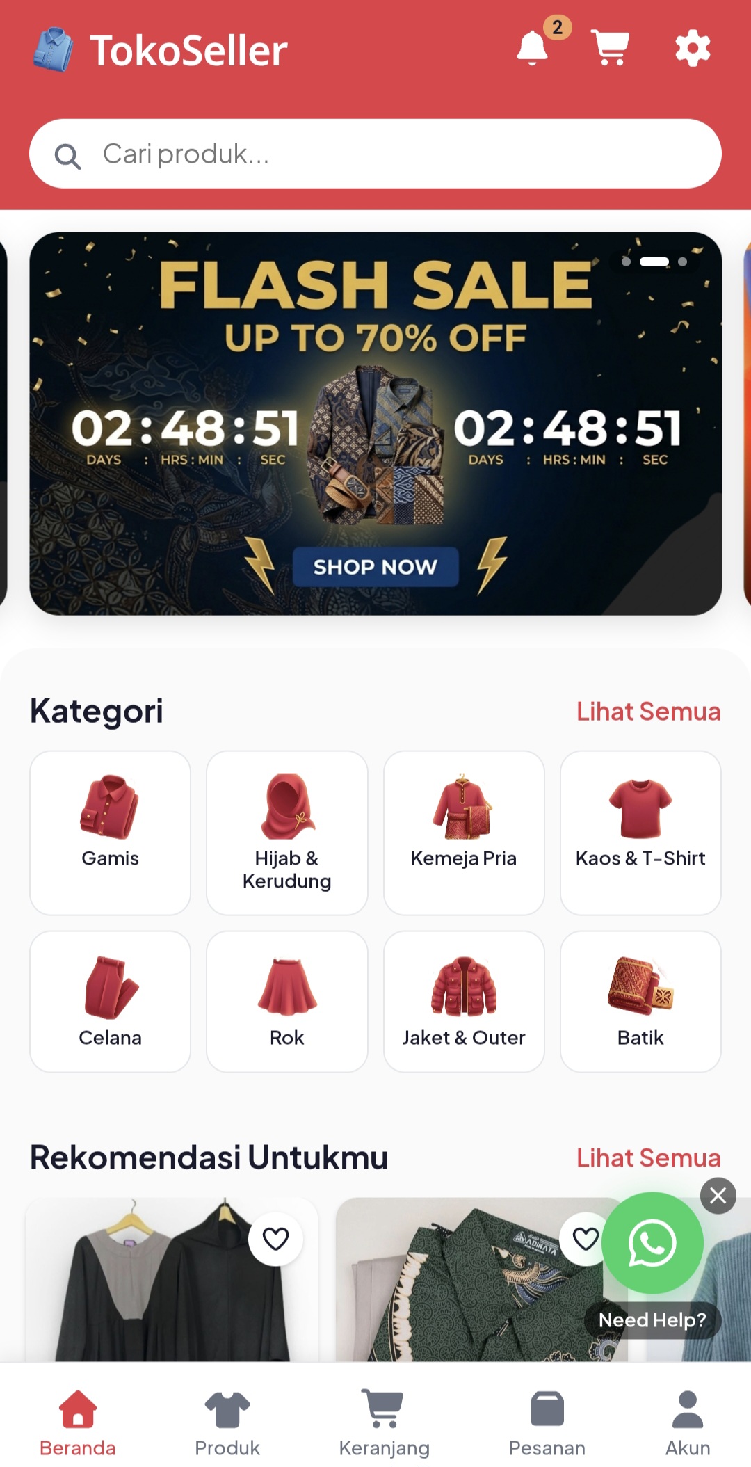 Preview aplikasi TokoSeller